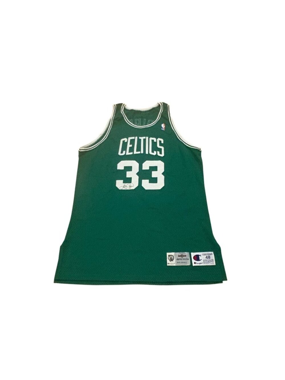 Vintage Champion Boston Celtics Larry Bird #33 Signed NBA Basketball Jersey 48